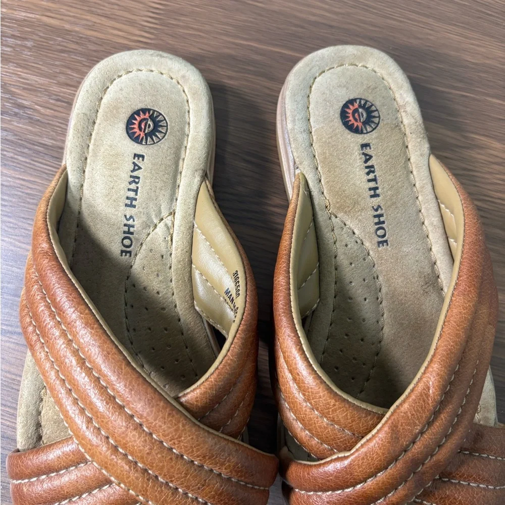 Earth Shoe- Reef-‎ Brown Leather Sandals Size 6.5